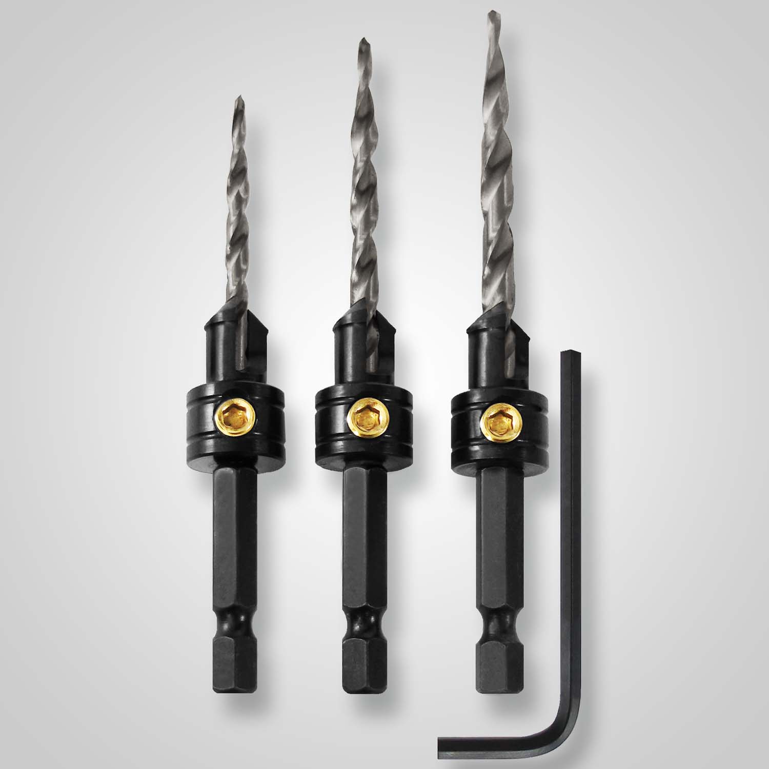 Snappy Tools 40040 3 Piece Tapered Drill Countersink Set